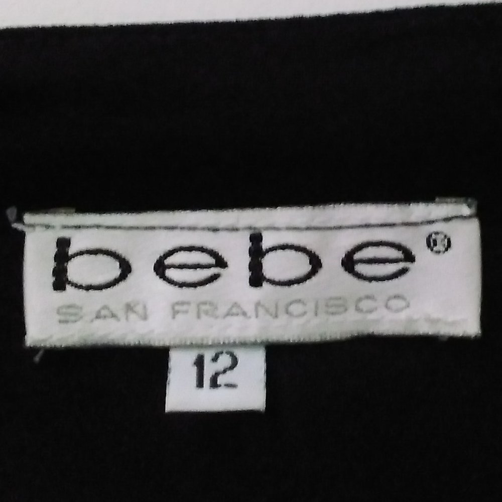 Bebe San Francisco Black Swing Midi Skirt Size 12 - Picture 5 of 5